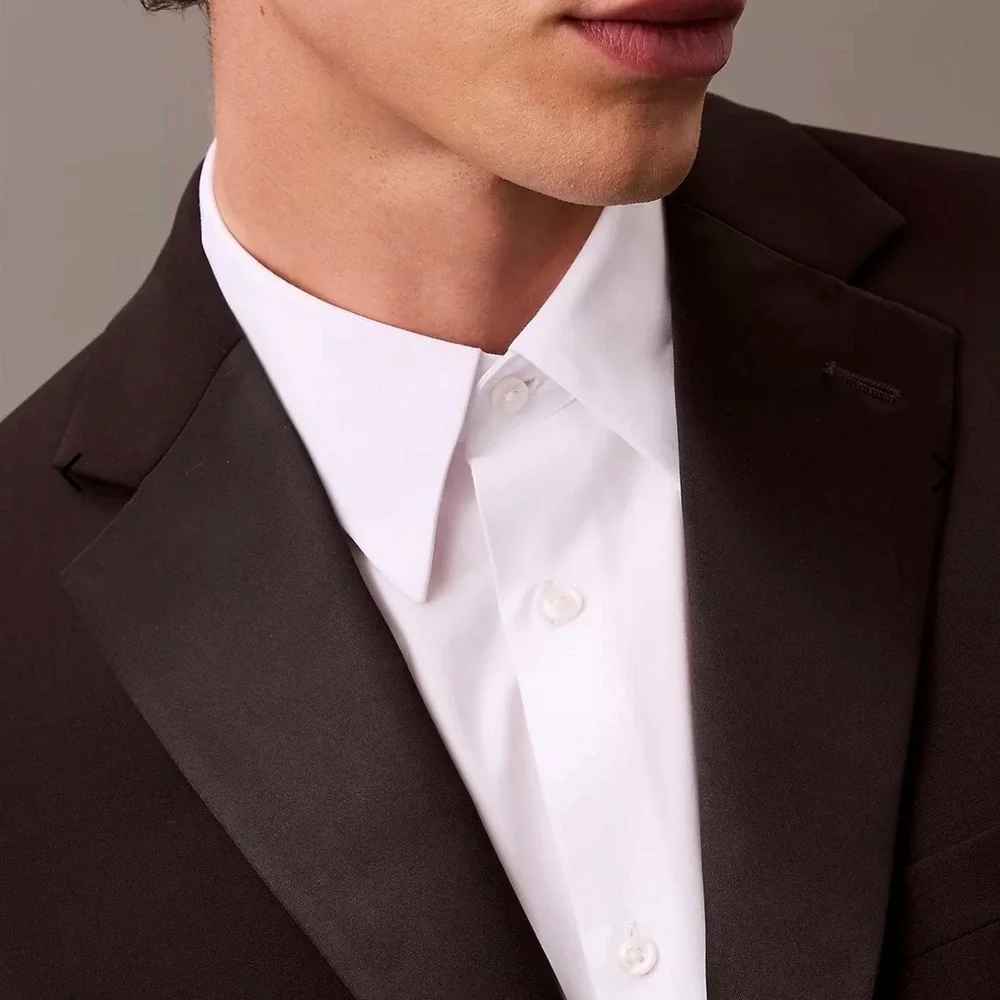 Calvin Klein Slim Fit Infinite Stretch‎ Black Tuxedo Jacket Wool Blend 42S 0809